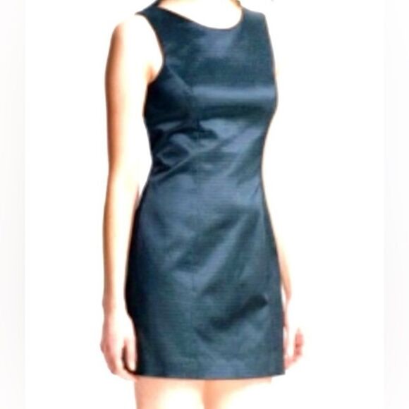 Theyskens Theory Midnight Green Cotton Elastane Blend Sheath Dress 4 Cocktail - Picture 2 of 11